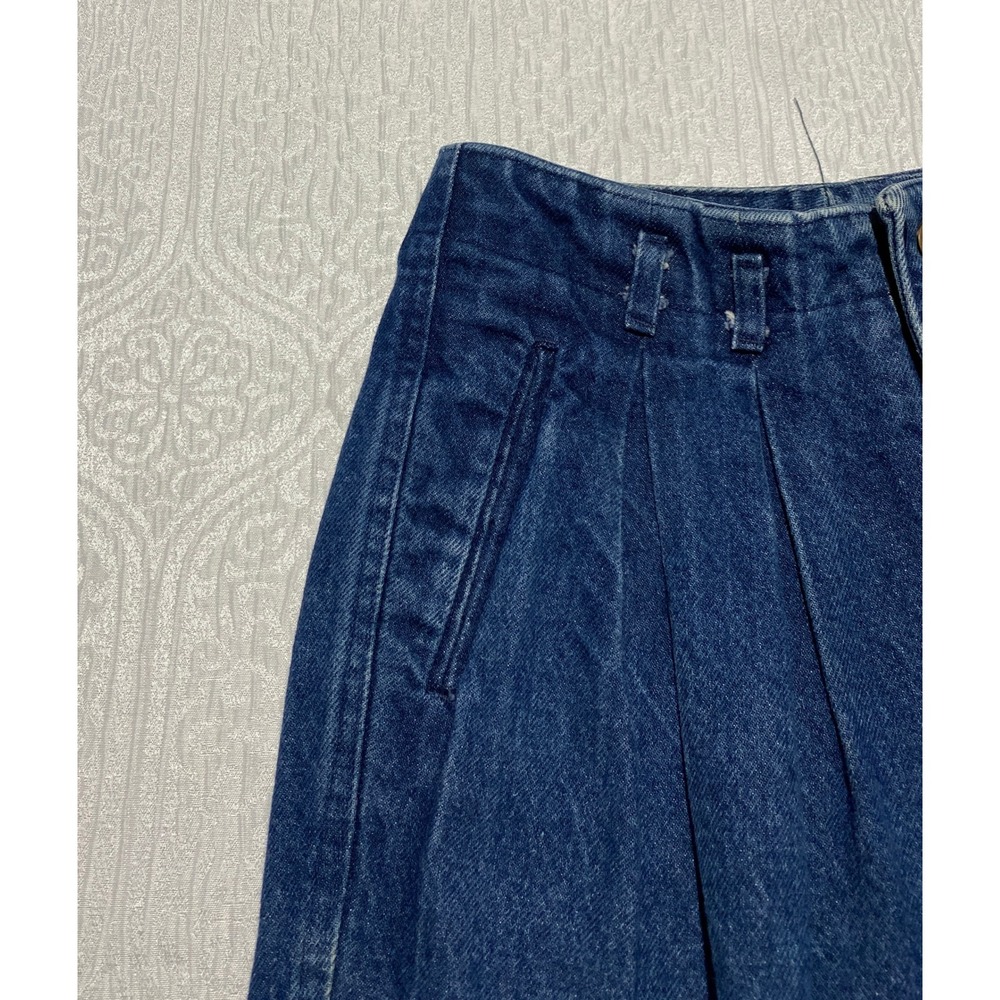 Vintage Together High Waist Pleated Blue Cotton Denim‎ Jeans Size 12 Made in USA - Picture 3 of 10